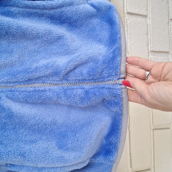 SO Bluish Purple Faux Fur Fleece Zip-Up Hooded Jacket. Size XL - Picture 6 of 10